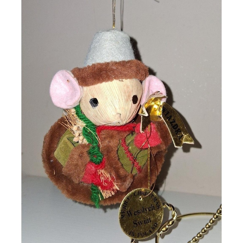 Vintage 1979 Kurt S Adler Polish Mouse Ornament Wesolych Swiat Folk Christmas